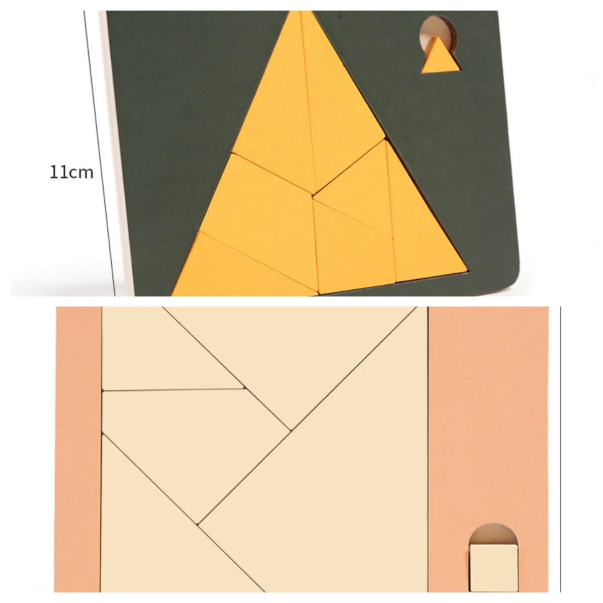 【🧩 Razvijajte miselne sposobnosti! Zabavni skupinski izzivi za vso družino!】Lesena tangram sestavljanka