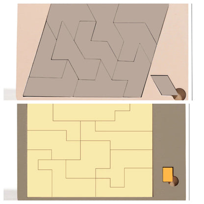 【🧩 Razvijajte miselne sposobnosti! Zabavni skupinski izzivi za vso družino!】Lesena tangram sestavljanka