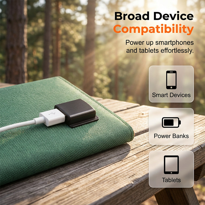☀️🧳 Összecsukható hordozható napelem USB-töltéssel – Túra és kemping kellék! ✨