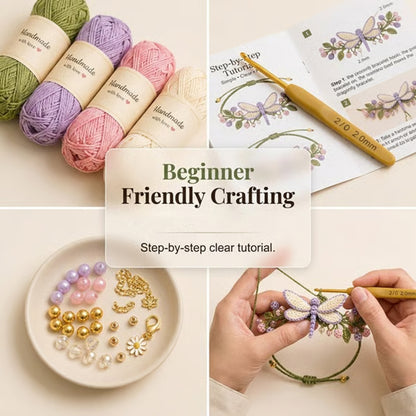 🌸 DIY komplet za zapestnice – ustvari svojo naravno lepoto! 🧶