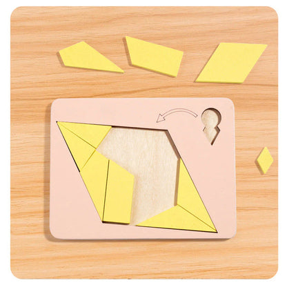 【🧩 Razvijajte miselne sposobnosti! Zabavni skupinski izzivi za vso družino!】Lesena tangram sestavljanka