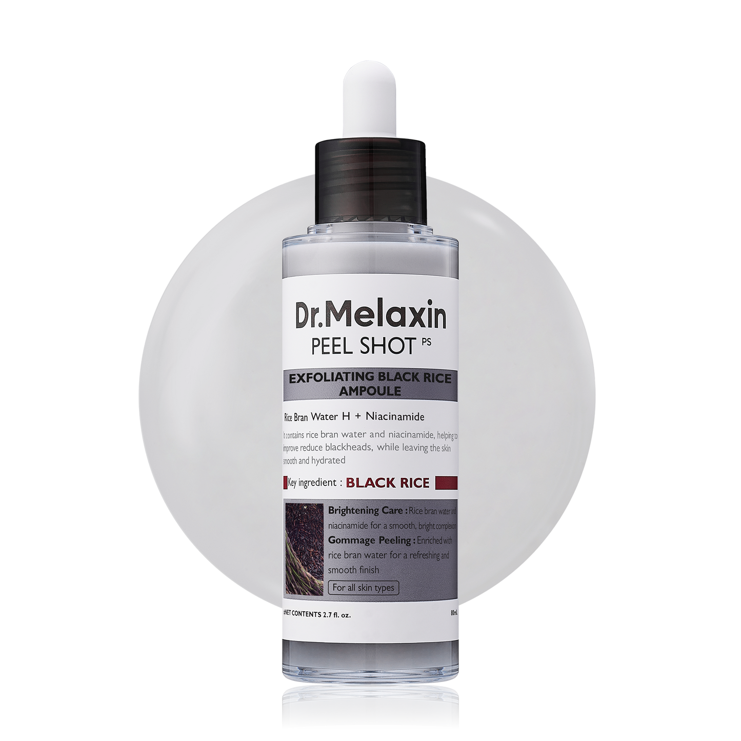 Korean Dr. Melaxin White and Black Rice Exfoliating Hydrating Essence Moisturizing Gentle Exfoliation Soften Serum Skin Care