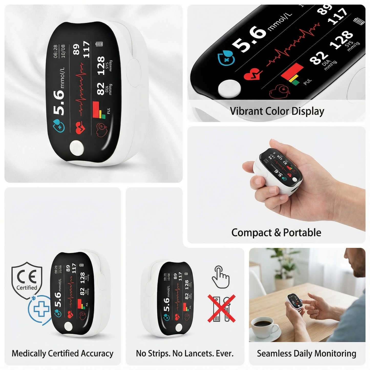 🩺 Laser Glucose Monitor – Brez bolečin, hitro in natančno merjenje krvnega sladkorja!