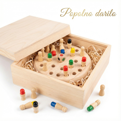 【👶Izboljšajte otrokovo logično mišljenje in okrepite družinske odnose】Lesene spominske in barvne igre za otroke in odrasle