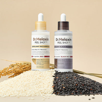 Korean Dr. Melaxin White and Black Rice Exfoliating Hydrating Essence Moisturizing Gentle Exfoliation Soften Serum Skin Care