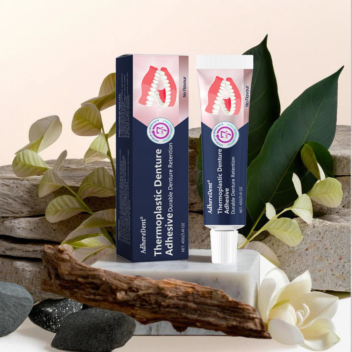 【🎁Več ko kupite, več popustov dobite】Lepilo za proteze AdhereDent® – stabilnost in naravno udobje nošenja