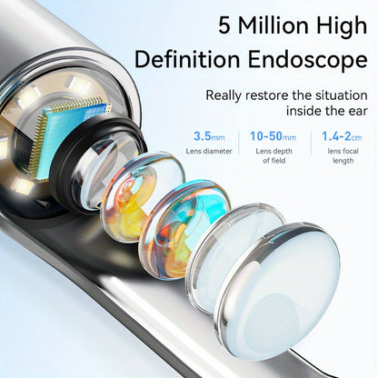 【📹 Jasno prikaže vsebino v ušesu, ni ga treba čistiti na slepo】Brezžična pametna vizualna ušesna kljukica