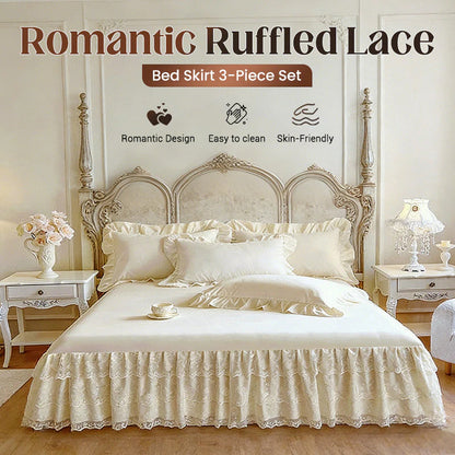 🌸 Čipkasta posteljna krila v kompletu 3 kosov – tvoja spalnica takoj postane romantičen raj miru in elegance! ✨🛏️