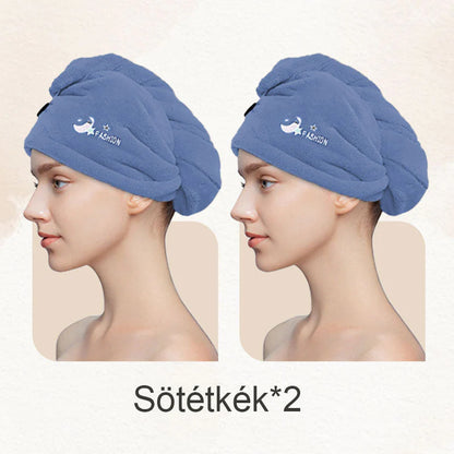 Hitro sušeča brisača za lase s turbanom