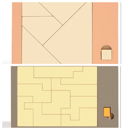 【🧩 Razvijajte miselne sposobnosti! Zabavni skupinski izzivi za vso družino!】Lesena tangram sestavljanka