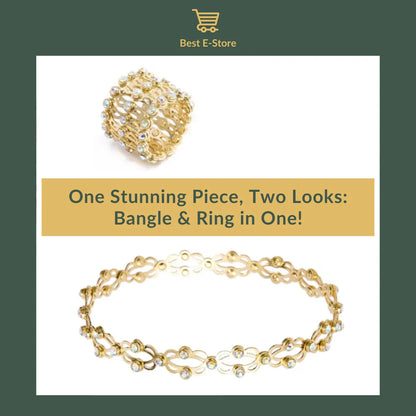 💍 2v1 Zapestnica + Prstan – Blešči CZ Diamanti + Nastavljiv Kroj! ✨