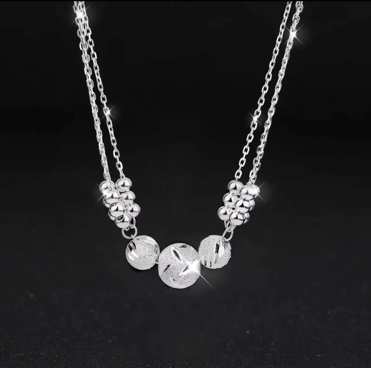 🎁🔥[Ogrlica + zapestnica]✨Komplet nakita z gravirano srebrno ogrlico