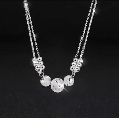 🎁🔥[Ogrlica + zapestnica]✨Komplet nakita z gravirano srebrno ogrlico