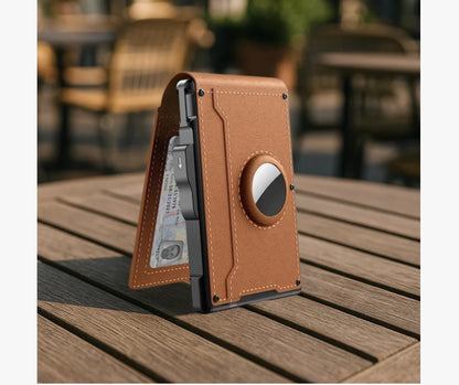💳Moška denarnica z RFID blokado in režo za AirTag – ročno izdelana usnjena denarnica z držalom za kartice s hitrim dostopom in veliko prostornino