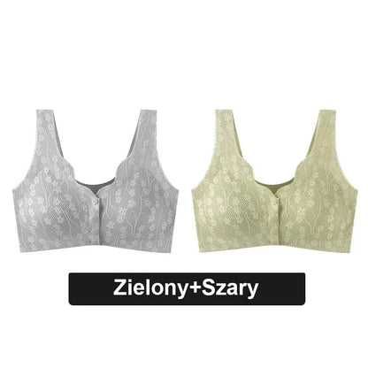 【🔥Kupite 1 dobite 1 gratis🔥】Udoben modrček z gumbi za večje velikosti s čipko