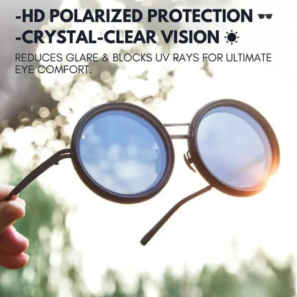 【🕶️ ☀️Zaščita pred UV400 + visokoločljivostne polarizirane leče】nastavljiva temna polarizirana okrogla sončna očala