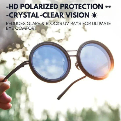 【🕶️ ☀️Zaščita pred UV400 + visokoločljivostne polarizirane leče】nastavljiva temna polarizirana okrogla sončna očala