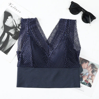 【1+1 brezplačno】Čipkasta brezšivna zračna majica z V-izrezom