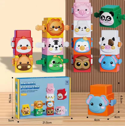 🐘 Montessori Gradbeni Komplet – Učenje Skozi Igro + Razvoj Spretnosti! ✨