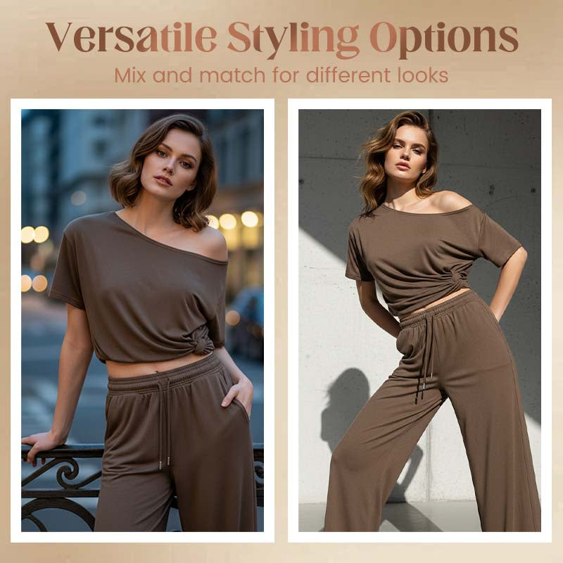 👗 Dvodelni komplet z odkritimi rameni – udobje in stil! ✨