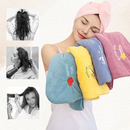 Hitro sušeča brisača za lase s turbanom