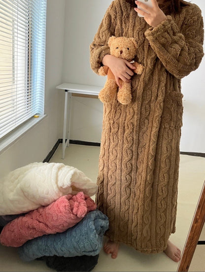 🎁Toplo darilo-Zimska koralna žametna oblačila za dom