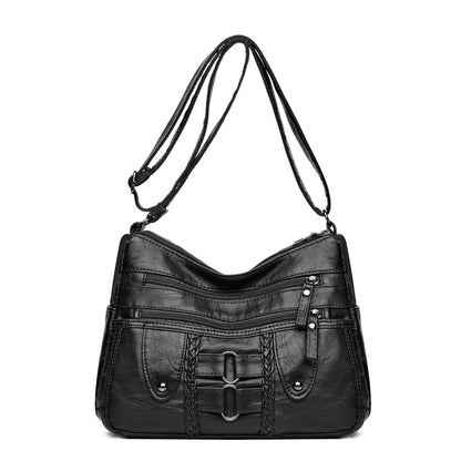 Dámska taška z mäkkého koženého materiálu 2026, nová, jednoduchá a štýlová, univerzálna taška s veľkým objemom, na rameno a cez rameno