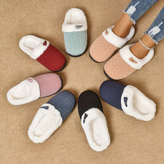 【🧦 Naj vam toplina in udobje v zaprtih prostorih ves dan pridejo prav!】Plišasti copati za notranje prostore s flis podlogo za toploto