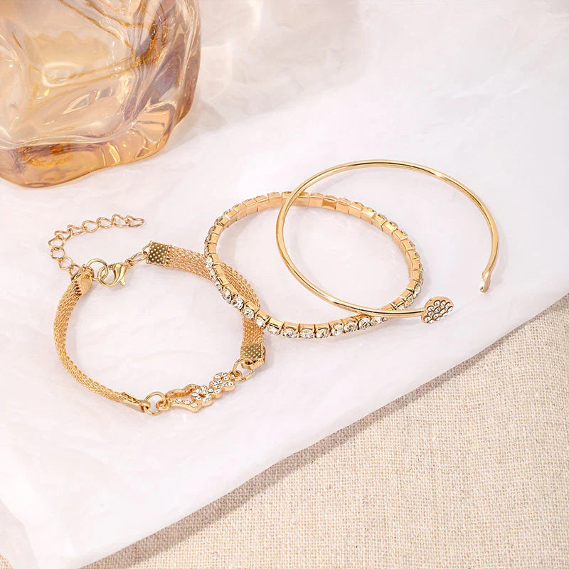 Komplet treh zapestnic v boemskem slogu