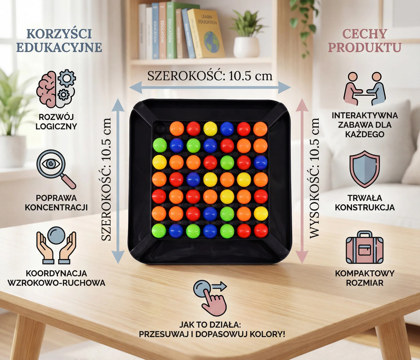 🎲✨Logična igra z ujemanjem barv - interaktivna sestavljanka z žogo za otroke in odrasle🧠