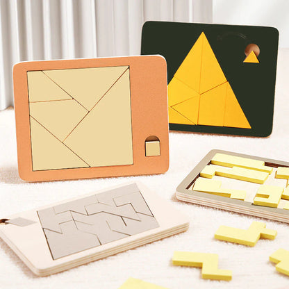 【🧩 Razvijajte miselne sposobnosti! Zabavni skupinski izzivi za vso družino!】Lesena tangram sestavljanka