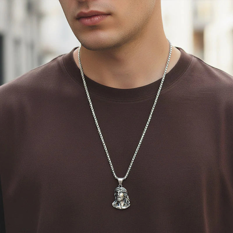 【🎁 Popolno darilo!】Ogrlica z obeskom, ki prikazuje podobo Jezusa