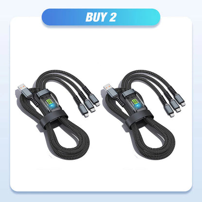 100W super hitro polnjenje, 3-v-1 prozoren podatkovni kabel