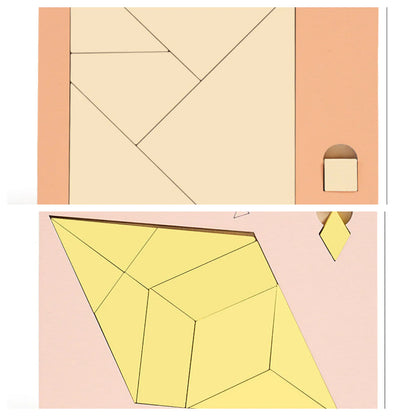 【🧩 Razvijajte miselne sposobnosti! Zabavni skupinski izzivi za vso družino!】Lesena tangram sestavljanka