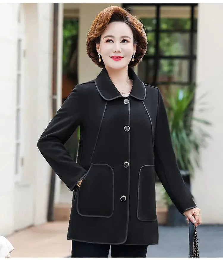 Jesen in zima Nova topla, dvostranska jakna srednje dolžine