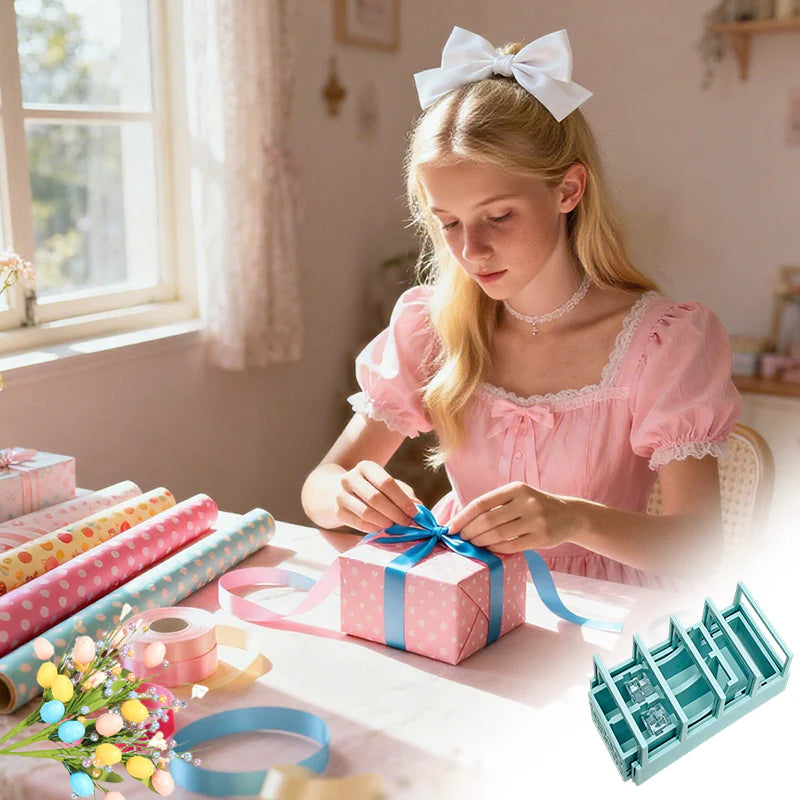 🔥Večfunkcijski podajalnik lepilnega traku - 18-segmentni sistem za hitro rezanje in organizator, ki prihrani prostor