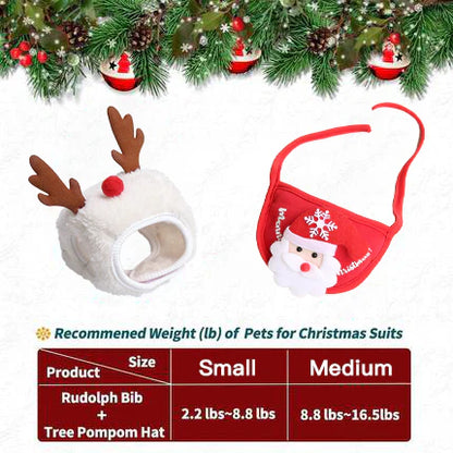【🎄 Naj bo vaš ljubljenček v središču pozornosti v teh prazničnih časih!】Śliczne świąteczne stroje i dekoracje dla zwierząt domowych