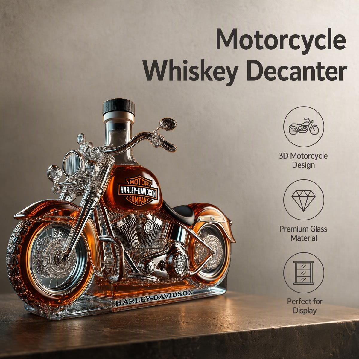 🏍️ Okrašne steklenice za viski v obliki motorja!