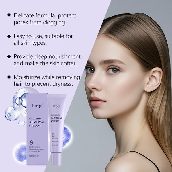 Nežna in neboleča krema za odstranjevanje dlak na obrazu