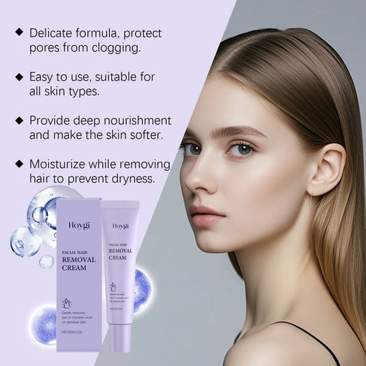 Nežna in neboleča krema za odstranjevanje dlak na obrazu
