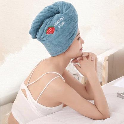 Hitro sušeča brisača za lase s turbanom