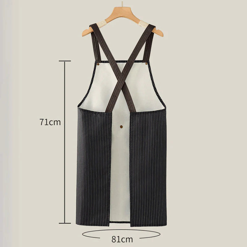 【💧 Ali si med kuhanjem vedno umažete oblačila?】Vodoodporen predpasnik s križnimi trakovi na hrbtu in odstranljivo brisačo za roke