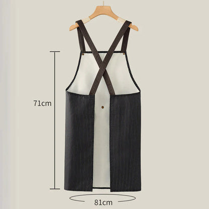 【💧 Ali si med kuhanjem vedno umažete oblačila?】Vodoodporen predpasnik s križnimi trakovi na hrbtu in odstranljivo brisačo za roke