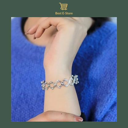 💍 2v1 Zapestnica + Prstan – Blešči CZ Diamanti + Nastavljiv Kroj! ✨