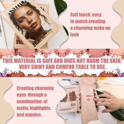 🥰Najbolje prodajano - Paleta senčil za oči s 24 barvami - 5-plastna paleta ličil v obliki knjige s 67 profesionalnimi odtenki (✨VODODPORNA IN DOLGOOBSTOJNA)