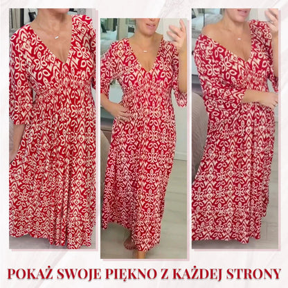 ✨Nova cvetlična obleka z V-izrezom za prosti čas