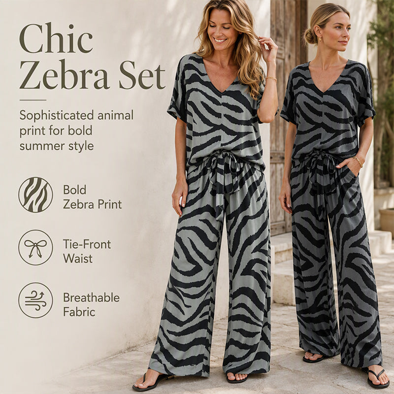 🦓 Dvodelni komplet z zebrastim potiskom za ženske!