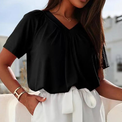 【❗zdaj po polovični ceni!】✨ Elegantna nagubana majica za dom – udobje + stil v enem! 😍