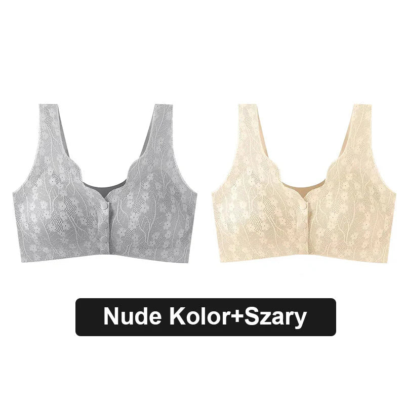 【🔥Kupite 1 dobite 1 gratis🔥】Udoben modrček z gumbi za večje velikosti s čipko