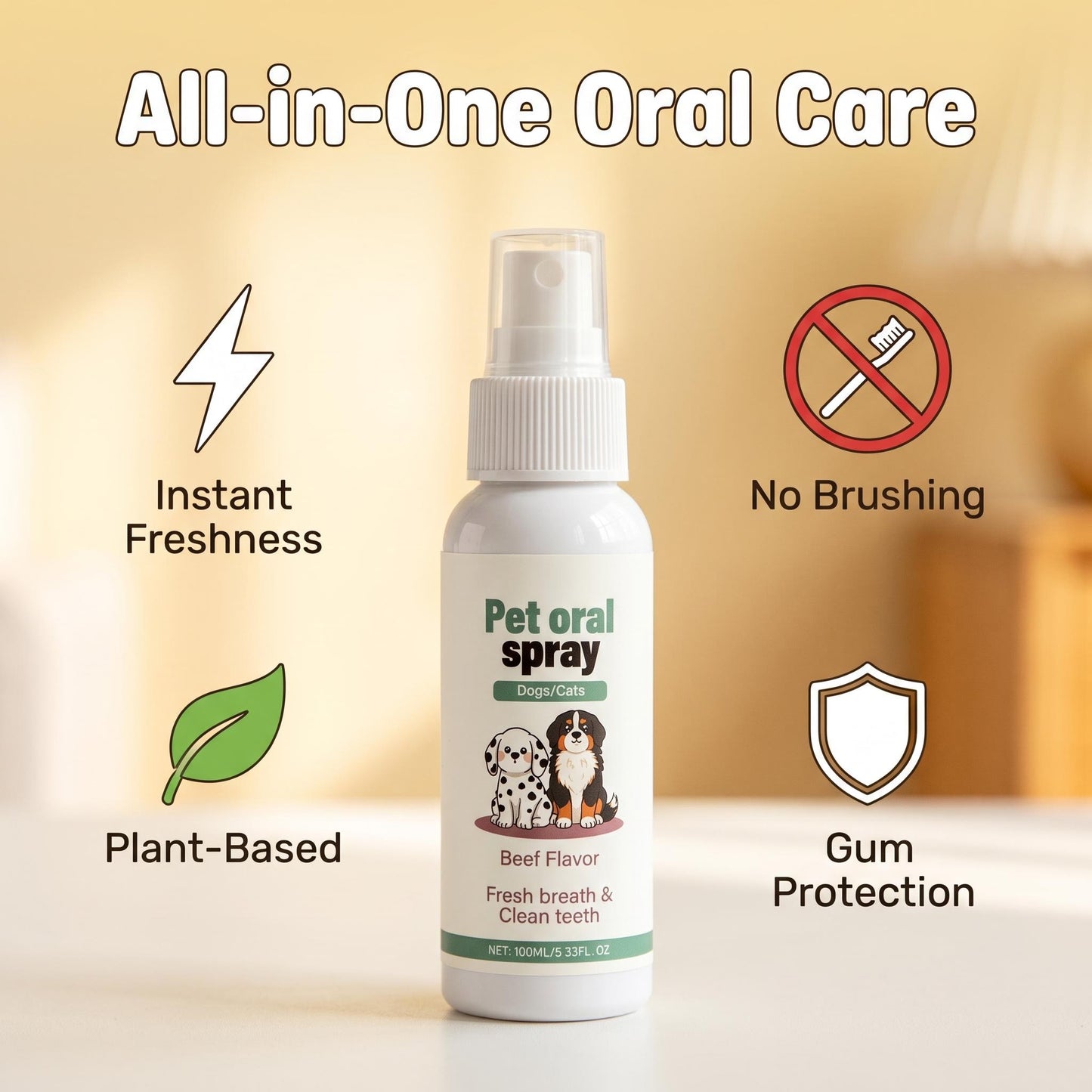 🐱 Kíméletes szájápoló spray kutyáknak és macskáknak – friss lehelet fogmosás nélkül! 🦷